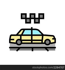 taxi cab color icon vector. taxi cab sign. isolated symbol illustration. taxi cab color icon vector illustration