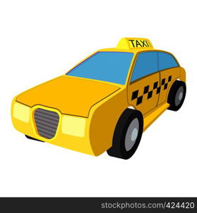 Taxi car cartoon icon. Hotel symbol isolated on a white . Taxi car cartoon icon