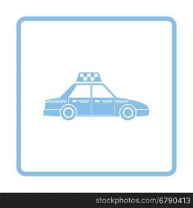 Taxi car icon. Blue frame design. Vector illustration.