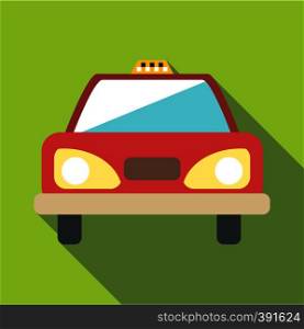 Taxi car icon. Flat illustration of taxi car vector icon for web. Taxi car icon, flat style