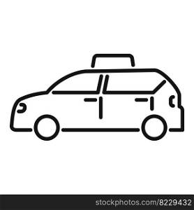 Taxi car icon outline vector. Terminal trip. Pickup tourist. Taxi car icon outline vector. Terminal trip