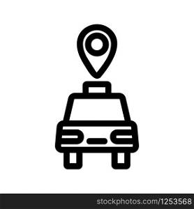 Taxi car icon vector. Thin line sign. Isolated contour symbol illustration. Taxi car icon vector. Isolated contour symbol illustration