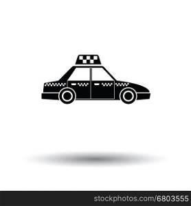 Taxi car icon. White background with shadow design. Vector illustration.