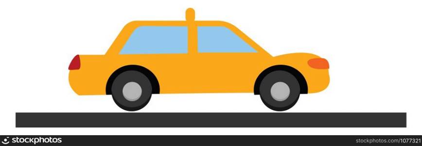 Taxi car, illustration, vector on white background.