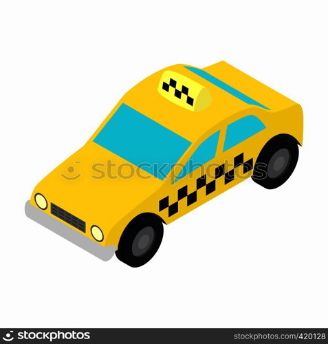 Taxi car isometric 3d icon on a white background. Taxi car isometric 3d icon