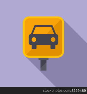 Taxi car road sign icon flat vector. Airport flight. Travel plane. Taxi car road sign icon flat vector. Airport flight