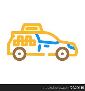 taxi car transport color icon vector. taxi car transport sign. isolated symbol illustration. taxi car transport color icon vector illustration