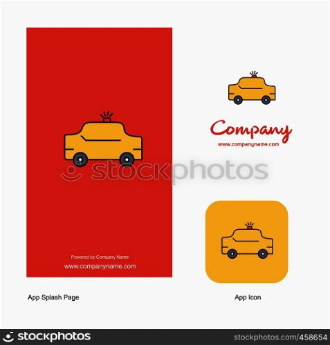 Taxi Company Logo App Icon and Splash Page Design. Creative Business App Design Elements
