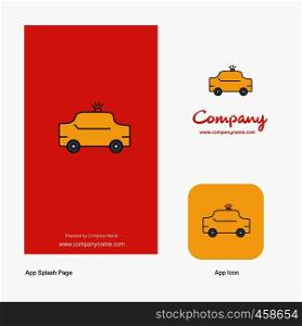 Taxi Company Logo App Icon and Splash Page Design. Creative Business App Design Elements