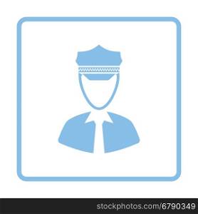 Taxi driver icon. Blue frame design. Vector illustration.