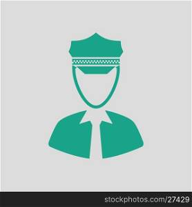 Taxi driver icon. Gray background with green. Vector illustration.