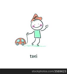 Taxi driver. Illustration.