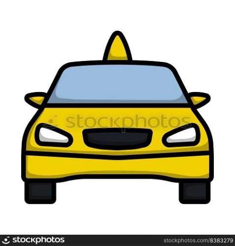 Taxi Icon. Editable Bold Outline With Color Fill Design. Vector Illustration.