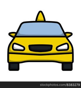 Taxi Icon. Editable Bold Outline With Color Fill Design. Vector Illustration.