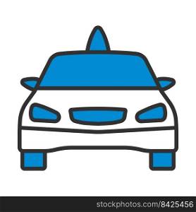 Taxi Icon. Editable Bold Outline With Color Fill Design. Vector Illustration.