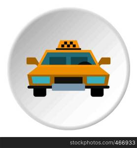 Taxi icon in flat circle isolated vector illustration for web. Taxi icon circle