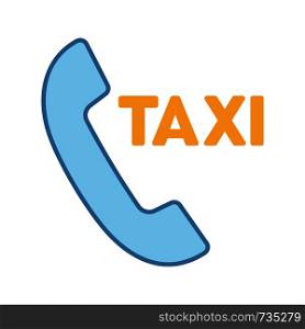 Taxi ordering callback color icon. Call taxi. Car hiring call. Isolated vector illustration. Taxi ordering callback color icon