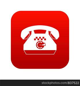 Taxi phone icon digital red for any design isolated on white vector illustration. Taxi phone icon digital red