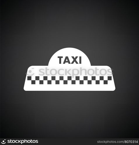 Taxi roof icon. Black background with white. Vector illustration.