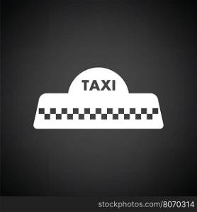 Taxi roof icon. Black background with white. Vector illustration.