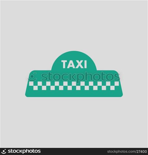 Taxi roof icon. Gray background with green. Vector illustration.