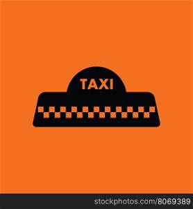 Taxi roof icon. Orange background with black. Vector illustration.