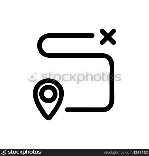 Taxi route icon vector. Thin line sign. Isolated contour symbol illustration. Taxi route icon vector. Isolated contour symbol illustration