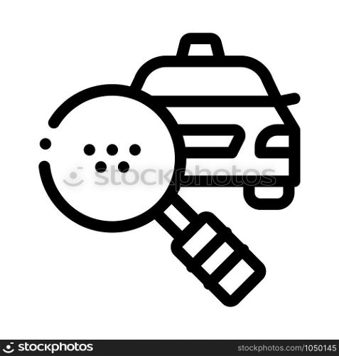 Taxi Search Online Icon Vector Thin Line. Contour Illustration. Taxi Search Online Icon Vector Illustration