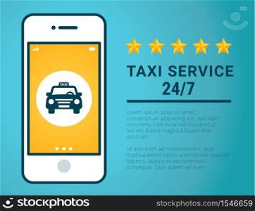 Taxi service application banner template. Yellow taxi icon. Taxi car sign on yellow background. Vector illustration. Taxi service banner. Yellow taxi icon. Yellow Map pin with taxi car sign on blue background.