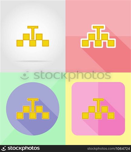 taxi service flat icons vector illustration isolated on background