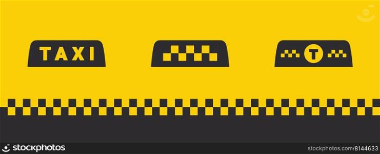 Taxi service icons. Taxi service banner elements. Round the clock service. Vector icons