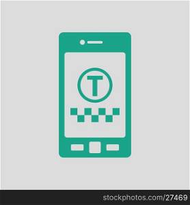 Taxi service mobile application icon. Gray background with green. Vector illustration.