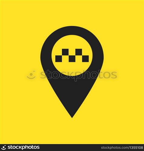 Taxi service. Pin icon vector. Location marker. Web icon. Vector graphic illustration.. Taxi service. Pin icon vector. Location marker. Web icon. Vector illustration.