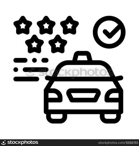 Taxi Service Rating Online Icon Vector Thin Line. Contour Illustration. Taxi Service Rating Online Icon Vector Illustration