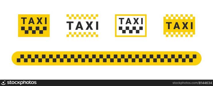 Taxi set icons. Taxi service banner elements. Round the clock service. Vector icons