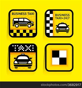 Taxi - set labels square on the yellow background