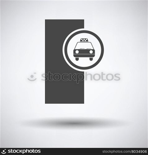 Taxi station icon on gray background, round shadow. Vector illustration.