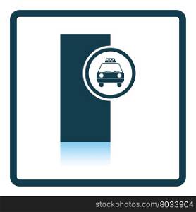 Taxi station icon. Shadow reflection design. Vector illustration.