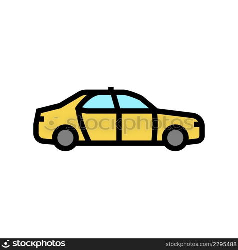 taxi transport color icon vector. taxi transport sign. isolated symbol illustration. taxi transport color icon vector illustration