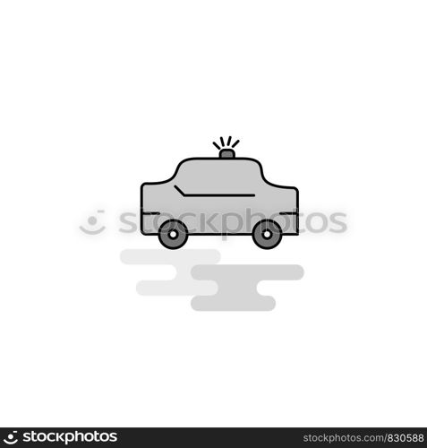 Taxi Web Icon. Flat Line Filled Gray Icon Vector