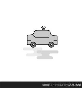 Taxi Web Icon. Flat Line Filled Gray Icon Vector