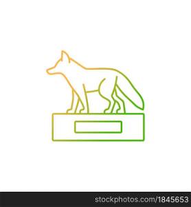 Taxidermy gradient linear vector icon. Preserving and stuffing wild dead animals. Animal body display and exhibition. Thin line color symbol. Modern style pictogram. Vector isolated outline drawing. Taxidermy gradient linear vector icon