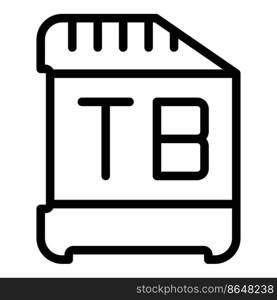 Tb sd card icon outline vector. Data memory. Phone upgrade. Tb sd card icon outline vector. Data memory