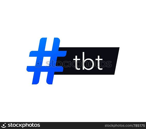 Tbt hashtag thursdat throwback symbol. Vector illustration.. Tbt hashtag thursdat throwback symbol. Vector stock illustration.