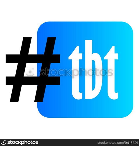 Tbt hashtag. Thursday throwback symbol. Vector illustration. EPS 10. Stock image.. Tbt hashtag. Thursday throwback symbol. Vector illustration. EPS 10.