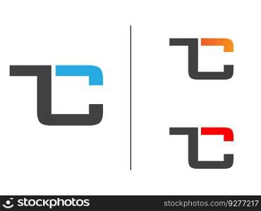 Tc letter logo design ct logo c logo lettering Vector Image