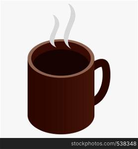 Tea and coffee cup icon in isometric 3d style on a white background. Tea and coffee cup icon, isometric 3d style