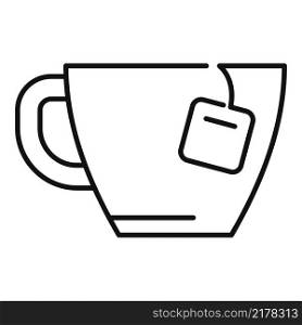 Tea bag cup icon outline vector. Hot drink. Morning cafe. Tea bag cup icon outline vector. Hot drink
