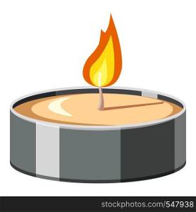 Tea candle icon. Cartoon illustration of candle vector icon for web design. Tea candle icon, cartoon style