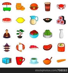 Tea ceremony icons set. Cartoon set of 25 tea ceremony vector icons for web isolated on white background. Tea ceremony icons set, cartoon style
